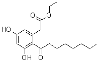 structure of CAS# 321661-62-5, 3,5-二羟基-2-(1-氧代辛基)苯乙酸乙酯