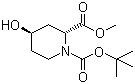 structure of CAS# 321744-25-6, (2R,4R)-4-羟基哌啶-1,2-二羧酸 1-叔丁酯 2-甲酯