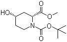 structure of CAS# 321744-26-7, 1-(tert-Butyl) 2-methyl (2R,4S)-4-hydroxypiperidine-1,2-dicarboxylate