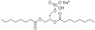 辛酸 (1R)-1-[(磷酰氧基)甲基]-1,2-乙二基酯单钠盐分子结构 (CAS 321883-54-9)