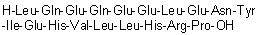 CAS # 322644-72-4, LQEQ-19, L-Leucyl-L-glutaminyl-L-alpha-glutamyl-L-glutaminyl-L-alpha-glutamyl-L-alpha-glutamyl-L-leucyl-L-alpha-glutamyl-L-asparaginyl-L-tyrosyl-L-isoleucyl-L-alpha-glutamyl-L-histidyl-L-valyl-L-leucyl-L-leucyl-L-histidyl-L-arginyl-L-proline