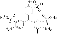CAS 登录号：3244-88-0, 酸性紫 19, 酸性品红, 2-氨基-5-[(4-氨基-3-磺苯基)(4-亚氨基-3-磺基-2,5-环己二烯-1-亚基)甲基]-3-甲基苯磺酸二钠盐