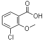 structure of CAS# 3260-93-3, 3-氯-2-甲氧基苯甲酸