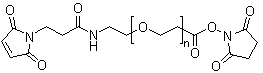 structure of CAS# 326003-46-7, alpha-[2-[[3-(2,5-二氢-2,5-二氧代-1H-吡咯-1-基)-1-氧代丙基]氨基]乙基]-omega-[3-[(2,5-二氧代-1-吡咯烷基)氧基]-3-氧代丙氧基]聚氧乙烯