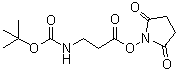 structure of CAS# 32703-87-0, N-叔丁基氧羰基-beta-丙氨酸 N-羟基琥珀酰亚胺酯