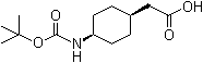 structure of CAS# 327156-95-6, [cis-4-(tert-Butoxycarbonylamino)cyclohexyl]acetic acid