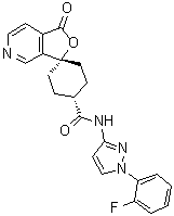 CAS 登录号：328232-95-7, 反式-N-[1-(2-氟苯基)-1H-吡唑-3-基]-1'-氧代螺[环己烷-1,3'(1'H)-呋喃并[3,4-c]吡啶]-4-甲酰胺