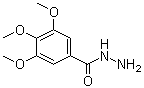 CAS # 3291-03-0, 3,4,5-Trimethoxybenzohydrazide, 3,4,5-Trimethoxybenzoic acid hydrazide, 3,4,5-Trimethoxybenzoic hydrazide, 3,4,5-Trimethoxybenzoylhydrazide, NSC 39075