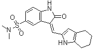 structure of CAS# 330161-87-0, 2,3-Dihydro-N,N-dimethyl-2-oxo-3-[(4,5,6,7-tetrahydro-1H-indol-2-yl)methylene]-1H-indole-5-sulfonamide