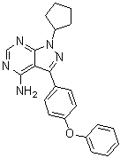 CAS 登录号：330786-25-9, 4-氨基-1-环戊基-3-(4-苯氧基苯基)-1H-吡唑并[3,4-d]嘧啶