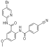 CAS # 330942-11-5, N-(5-Bromo-2-pyridinyl)-2-[(4-cyanobenzoyl)amino]-5-methoxybenzamide