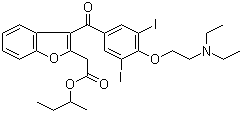 CAS # 335148-45-3, (2S)-Butan-2-yl 2-(3-[4-[2-(diethylamino)ethoxy]-3,5-diiodobenzoyl]-1-benzofuran-2-yl)acetate