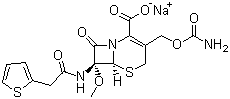 structure of CAS# 33564-30-6, 头孢西丁钠