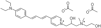 CAS # 336185-18-3, 4-[4-[4-(Diethylamino)phenyl]-1,3-butadienyl]-1-[2-hydroxy-3-[(2-hydroxyethyl)dimethylammonio]propyl]pyridinium diacetate