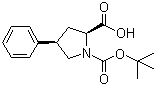 structure of CAS# 336818-78-1, (2S,4R)-N-叔丁氧羰基-4-苯基吡咯烷-2-甲酸
