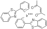 structure of CAS# 337526-88-2, (OC-6-33)-双[2-(2-苯并噻唑基-kN3)苯基-kC](2,4-戊二酮酸-kO,kO')铱