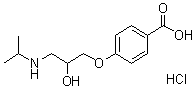 CAS 登录号：33948-04-8, 4-[2-羟基-3-[异丙基氨基]丙氧基]苯甲酸盐酸盐