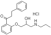 CAS 登录号：34183-22-7, 盐酸普罗帕酮, 3-苯基-1-[2-[3-(丙氨基)-2-羟基丙氧基]-苯基]-1-丙酮盐酸盐
