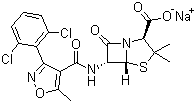 structure of CAS# 343-55-5, 双氯西林钠