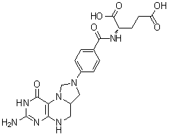 CAS # 3432-99-3, Folitixorin, N5,N10-Methylene-5,6,7,8-tetrahydrofolic acid, N5,N10-Methylenetetrahydrofolic acid, N5,N10-Methylenetetrahydropteroylglutamic acid