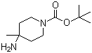 structure of CAS# 343788-69-2, 4-氨基-4-甲基哌啶-1-甲酸叔丁酯
