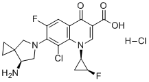 CAS 登录号：346607-37-2, 7-[(7S)-7-氨基-5-氮杂螺[2.4]庚-5-基]-8-氯-6-氟-1-[(1R,2S)-2-氟环丙基]-4-氧代-1,4-二氢-3-喹啉羧酸盐酸盐(1:1)