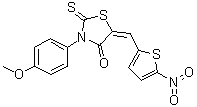 structure of CAS# 346640-08-2, 3-(4-Methoxyphenyl)-5-[(5-nitro-2-thienyl)methylene]-2-thioxo-4-thiazolidinone