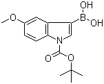 CAS 登录号：348640-19-7, 1-叔丁氧羰基-5-甲氧基-1H-吲哚-3-硼酸