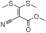 structure of CAS# 3490-92-4, 2-氰基-3,3-二(甲硫基)丙烯酸甲酯