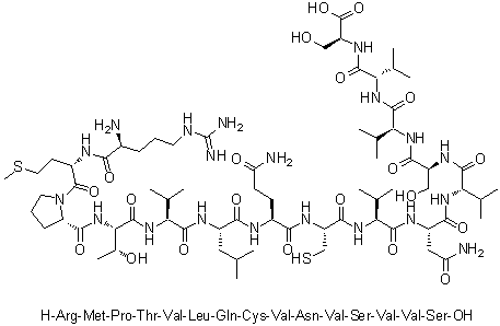 CAS 登录号：350473-77-7, L-精氨酰-L-蛋氨酰-L-脯氨酰-L-苏氨酰-L-缬氨酰-L-亮氨酰-L-谷氨酰胺酰-L-半胱氨酰-L-缬氨酰-L-天冬氨酰胺酰-L-缬氨酰-L-丝氨酰-L-缬氨酰-L-缬氨酰-L-丝氨酸