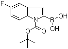 structure of CAS# 352359-23-0, 1-Boc-5-氟吲哚-2-硼酸