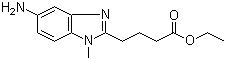 structure of CAS# 3543-73-5, 5-氨基-1-甲基-1H-苯并咪唑-2-丁酸乙酯
