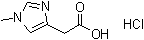 structure of CAS# 35454-39-8, 1-Methyl-4-imidazoleacetic acid hydrochloride