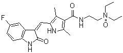 CAS 登录号：356068-99-0, N-[2-(二乙基氧代氨基)乙基]-5-[(Z)-(5-氟-1,2-二氢-2-氧代-3H-吲哚-3-亚基)甲基]-2,4-二甲基-1H-吡咯-3-甲酰胺