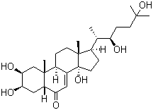 CAS 登录号：3604-87-3, 蜕皮激素, alpha-蜕皮激素, (2b,3b,5b,22R)-2,3,14,22,25-五羟基胆甾-7-烯-6-酮