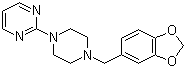 CAS # 3605-01-4, Piribedil, 2-[4-(1,3-Benzodioxol-5-ylmethyl)piperazin-1-yl]pyrimidine