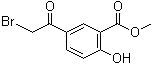 structure of CAS# 36256-45-8, 5-(2-Bromoacetyl)-2-hydroxybenzoic acid methyl ester