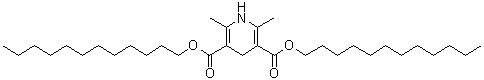 CAS # 36265-41-5, Dilauryl 1,4-dihydro-2,6-dimethyl-3,5-pyridinedicarboxylate, 2,6-Dimethyl-3,5-dilauryloxycarbonyl-1,4-dihydropyridine, Didodecyl 1,4-dihydro-2,6-dimethylpyridine-3,5-dicarboxylate, Dilauryl 1,4-dihydro-2,6-dimethyl-3,5-pyridinedicarboxylate, Stavinor D 507