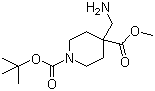 structure of CAS# 362703-35-3, 4-氨基甲基-1-叔丁氧羰基哌啶-4-甲酸甲酯