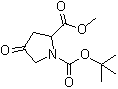 structure of CAS# 362706-26-1, 4-氧代-1,2-吡咯烷二甲酸 1-叔丁基 2-甲基酯
