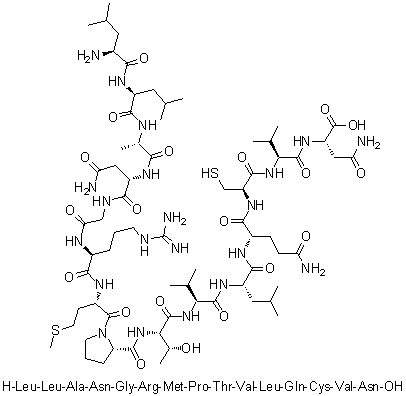 CAS # 364063-85-4, L-Leucyl-L-leucyl-L-alanyl-L-asparaginylglycyl-L-arginyl-L-methionyl-L-prolyl-L-threonyl-L-valyl-L-leucyl-L-glutaminyl-L-cysteinyl-L-valyl-L-asparagine