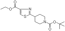 structure of CAS# 365413-31-6, 4-[4-(乙氧羰基)-1,3-噻唑-2-基]哌啶羧酸叔丁酯