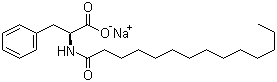 Sodium N-tetradecanoyl-L-phenylalaninate molecular structure (CAS 36577-41-0)