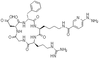 CAS # 366455-78-9, Cyclo[L-arginylglycyl-L-alpha-aspartyl-D-phenylalanyl-N6-[(6-hydrazino-3-pyridinyl)carbonyl]-L-lysyl]