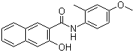 CAS 登录号：3689-20-1, 3-羟基-N-(4-甲氧基-2-甲基苯基)-2-萘甲酰胺