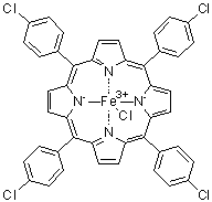 CAS 登录号：36965-70-5, [5,10,15,20-四(对氯苯基)卟啉]氯化铁(III)