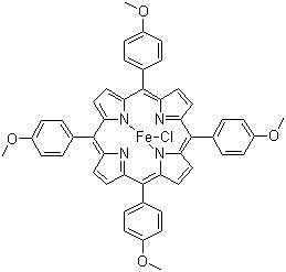 structure of CAS# 36995-20-7, 5,10,15,20-四(4-甲氧基苯基)-21H,23H-卟吩氯化铁(III)