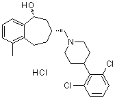 CAS 登录号：371980-94-8, (5R,7R)-rel-7-[[4-(2,6-二氯苯基)-1-哌啶基]甲基]-6,7,8,9-四氢-1-甲基-5H-苯并环庚烯-5-醇盐酸盐