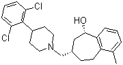structure of CAS# 371980-98-2, (5S,7S)-7-[[4-(2,6-二氯苯基)-1-哌啶基]甲基]-6,7,8,9-四氢-1-甲基-5H-苯并环庚烯-5-醇