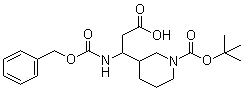 structure of CAS# 372144-13-3, 1-[叔丁氧羰基]-beta-[[苄氧羰基]氨基]-3-哌啶丙酸